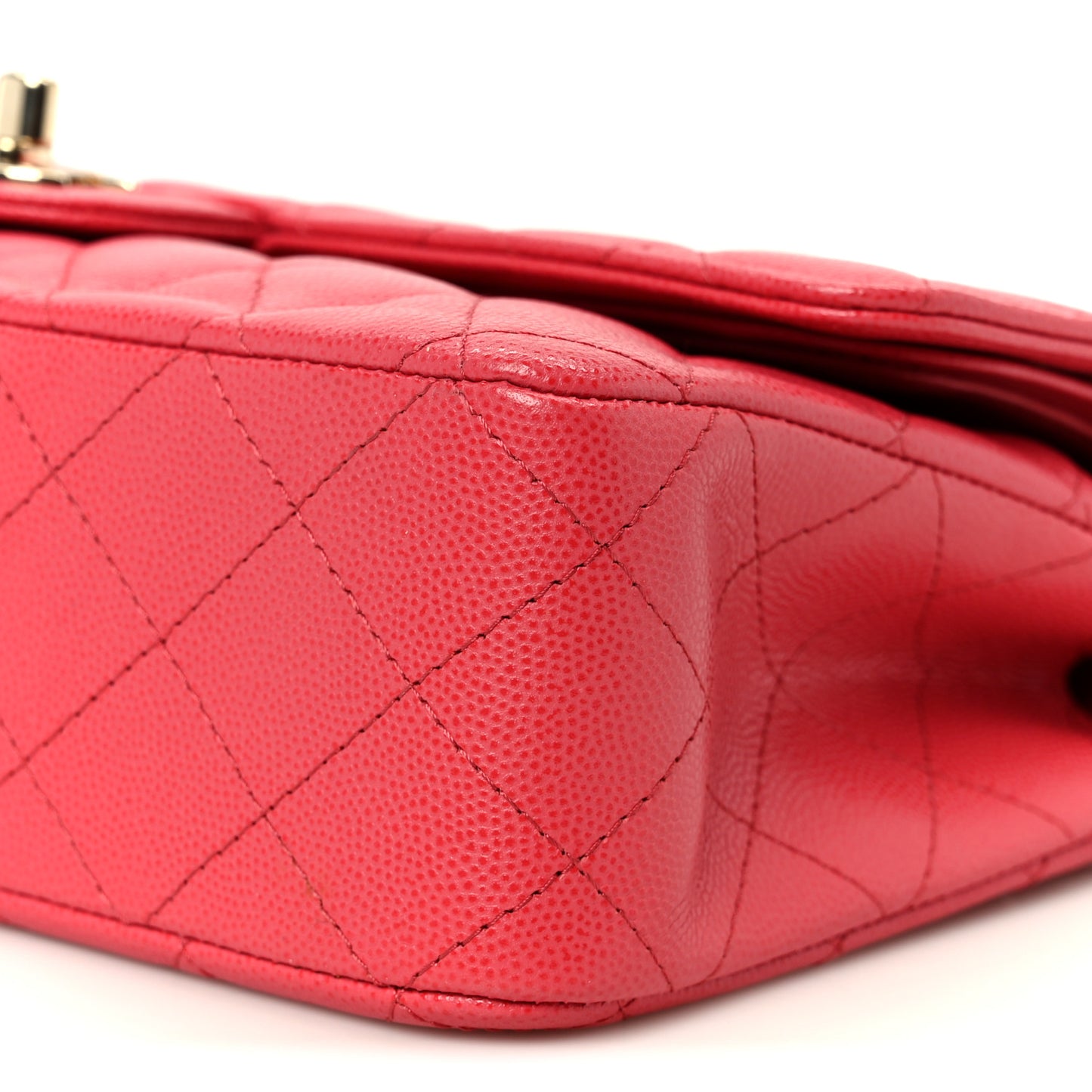 Caviar Quilted Medium Double Flap Dark Pink