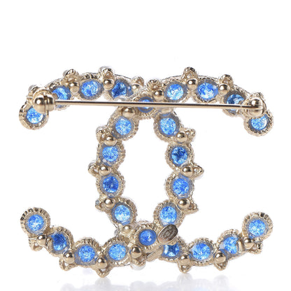 Chanel Gripoix Pearl CC Star Brooch Gold Blue 3 of 4