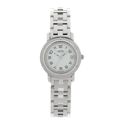 Hermes Stainless Steel 24mm Clipper Quartz Watch White 1 of 4