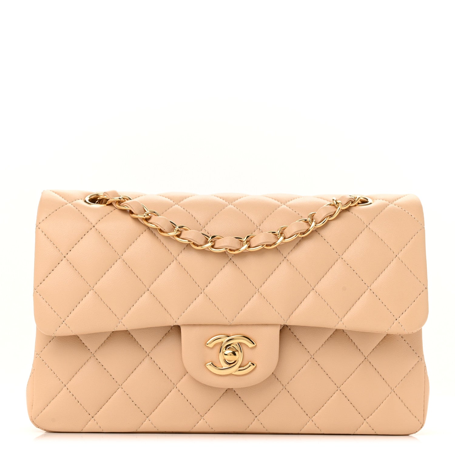 Chanel Lambskin Quilted Small Double Flap Beige 1 of 12