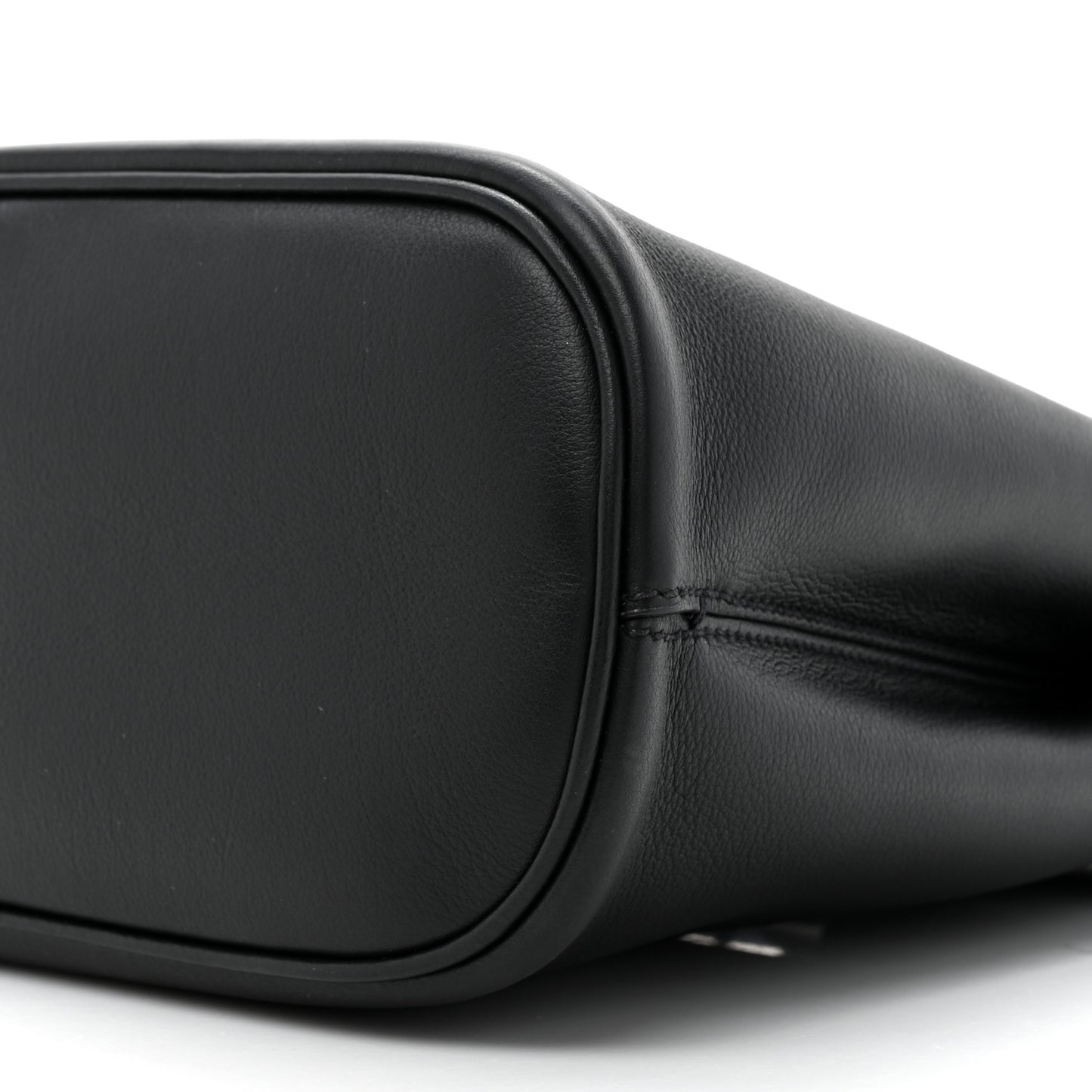 Soft Grained Calfskin Vitello Daino Small Buckle Bag Black