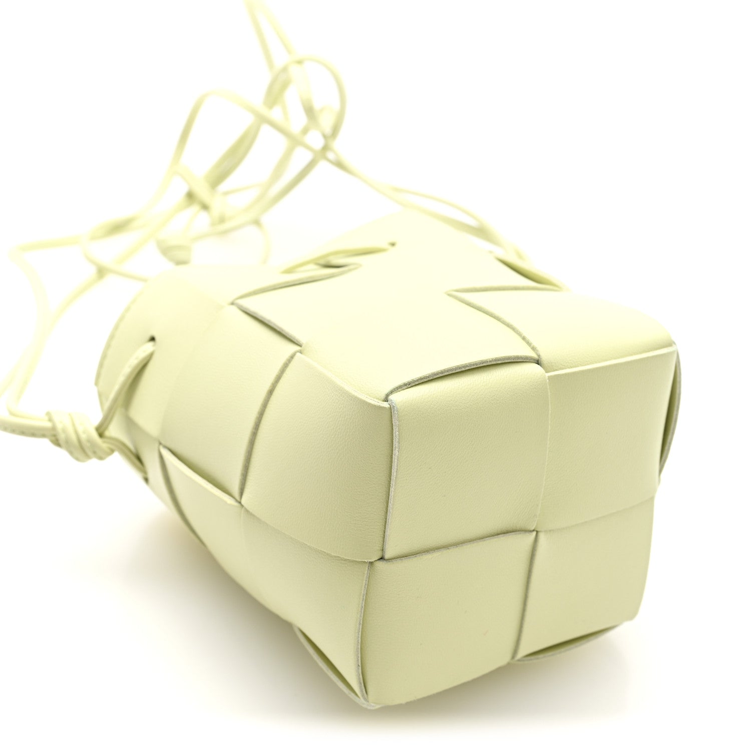 Bottega Veneta Nappa Maxi Intrecciato Mini Cassette Bucket Bag Lemon Washed 8 of 9
