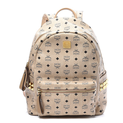 MCM Visetos Medium Side Studs Stark Backpack Beige 1 of 13