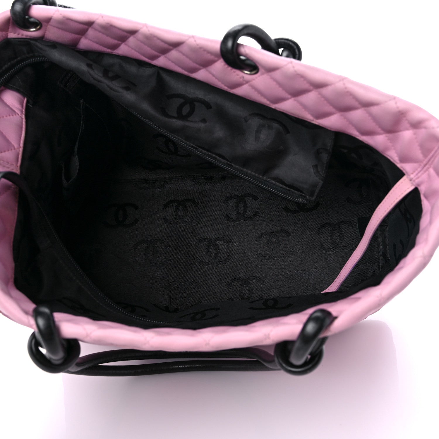 Chanel Calfskin Quilted Large Cambon Tote Pink Black 5 of 20