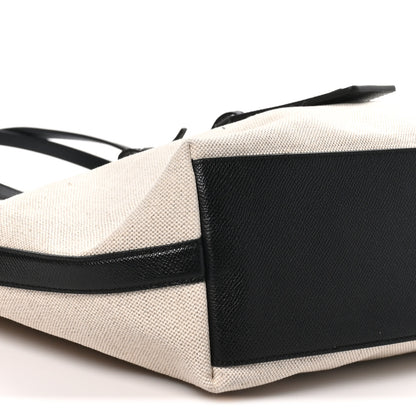 Dolce & Gabbana Salt & Pepper Canvas Alpine Calfskin Atene Shopping Bag Naturale Black 9 of 10