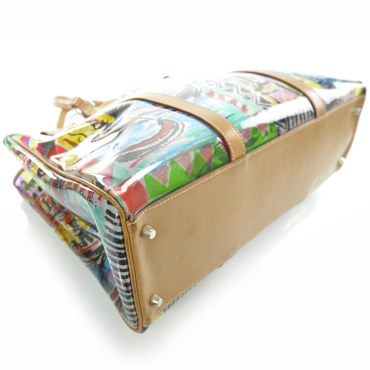 Prada Vinyl Calfskin Transparent Venice Printed Tote 5 of 10