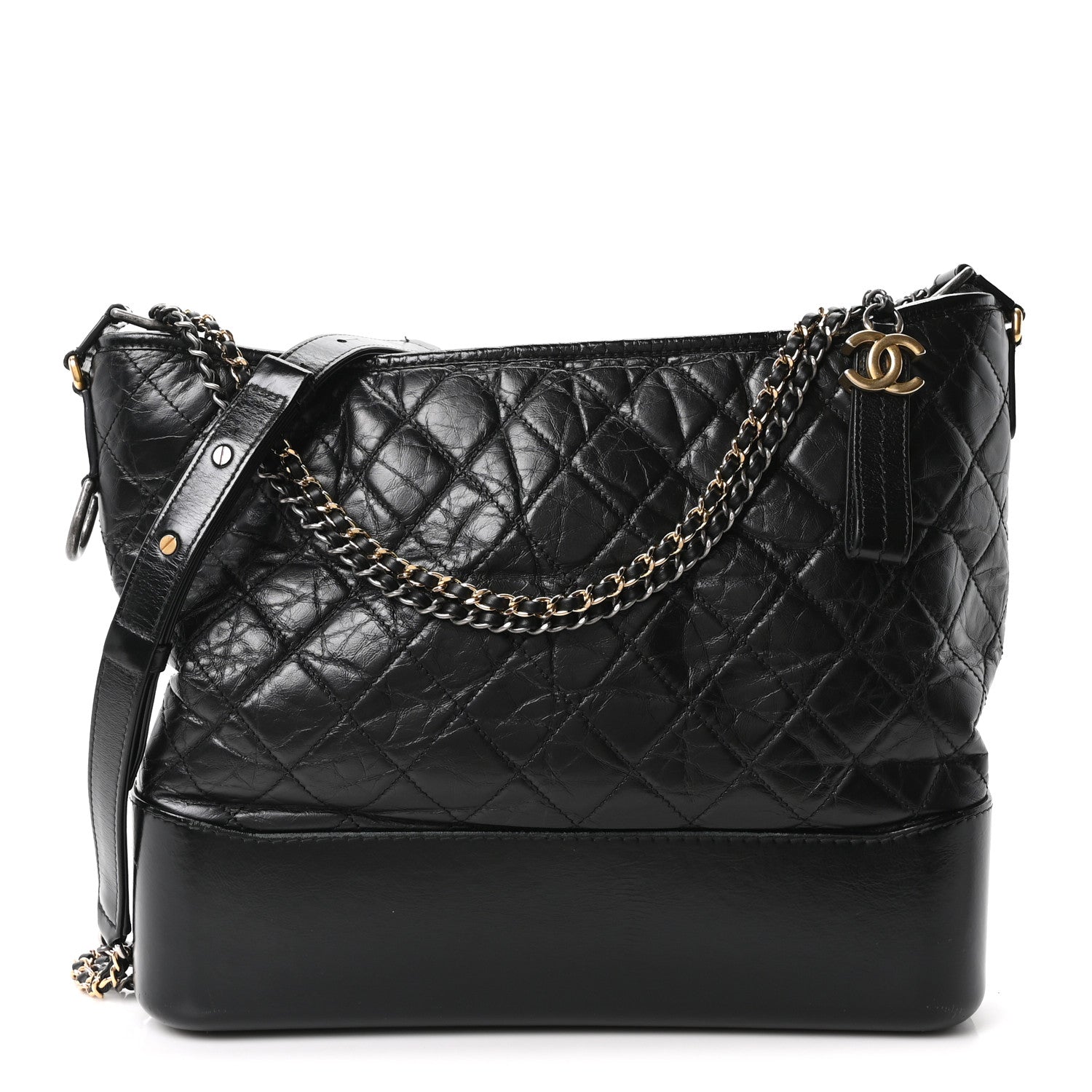 Chanel Aged Calfskin Quilted Large Gabrielle Hobo Black 1 of 10