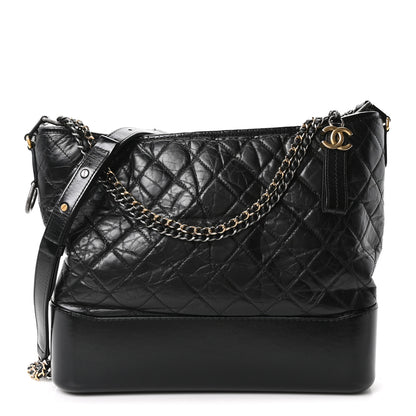 Chanel Aged Calfskin Quilted Large Gabrielle Hobo Black 1 of 10