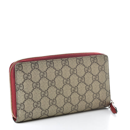 Gucci GG Supreme Monogram Embroidered Rainbow Zip Around Wallet Red 3 of 16