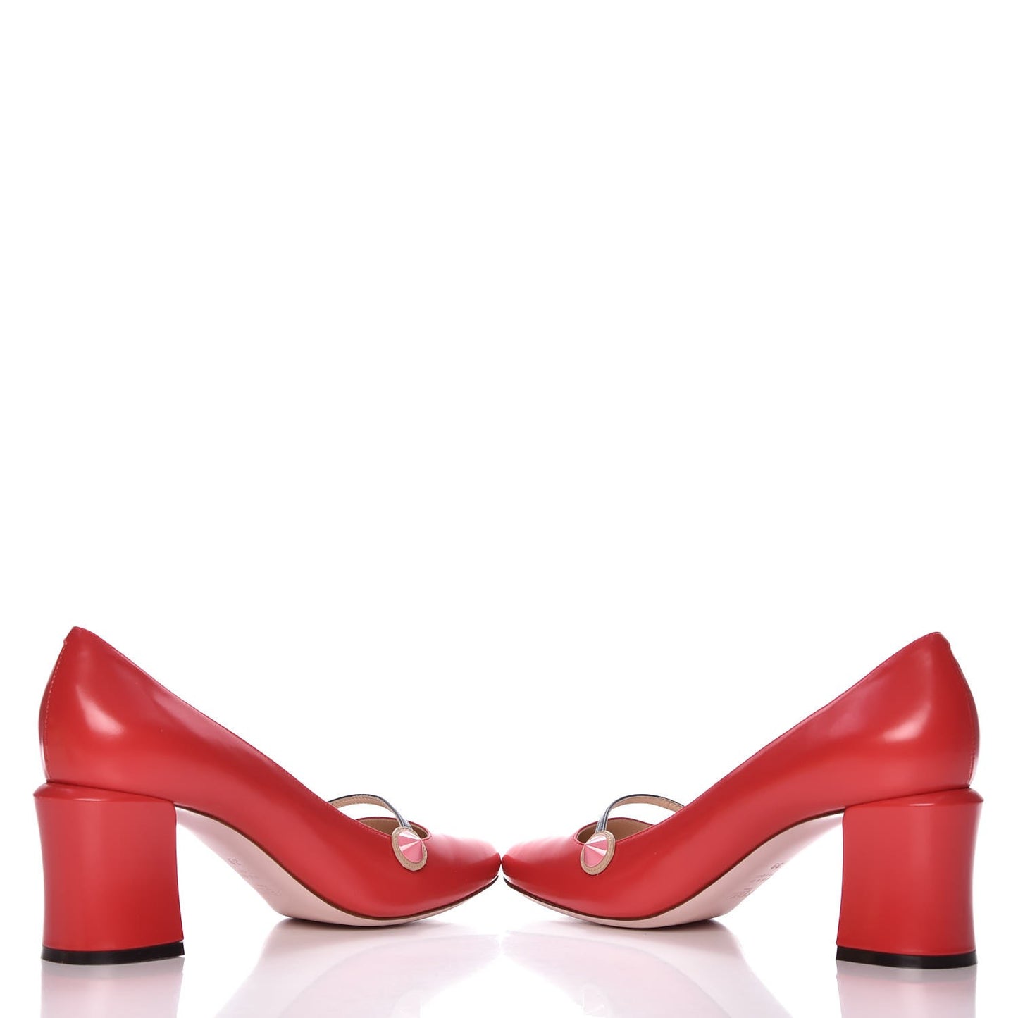 Calfskin Rainbow Mary Jane Pumps 39 Flame Sand