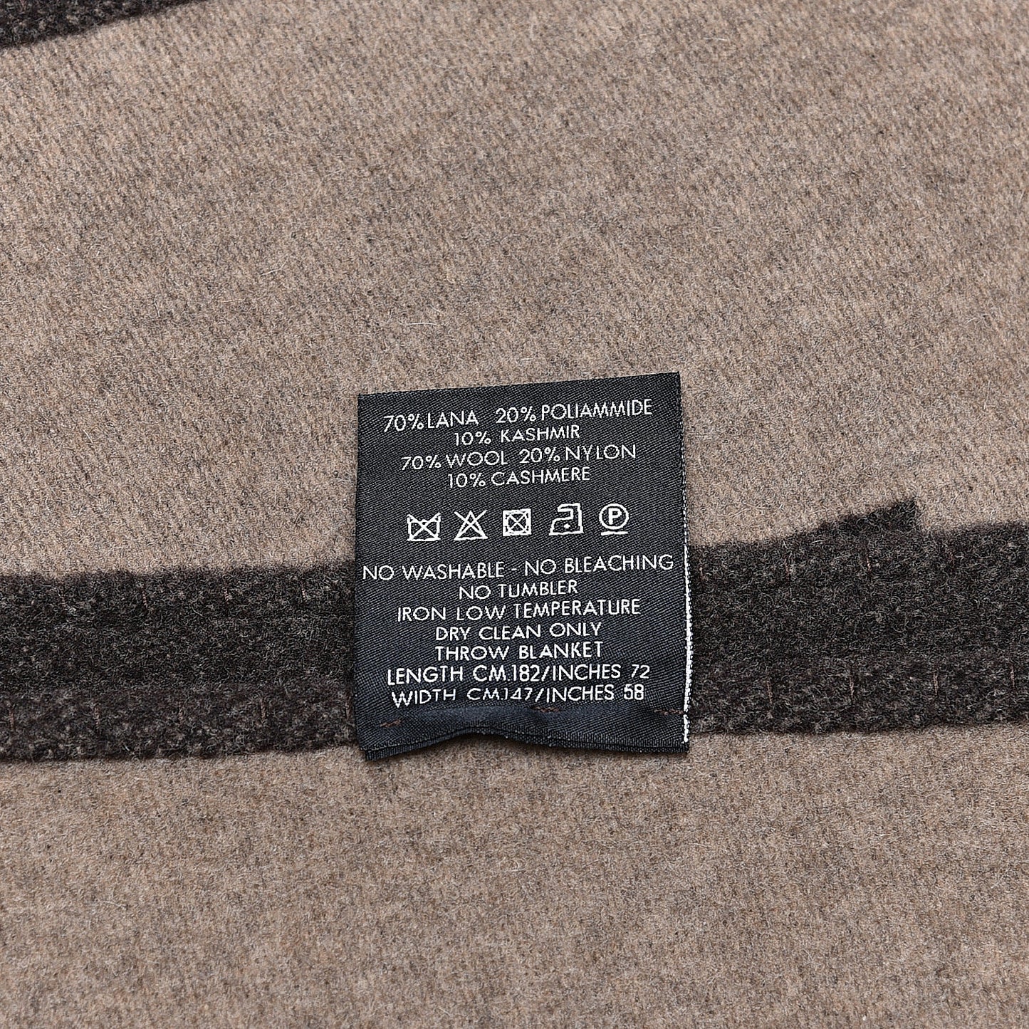 Wool Cashmere GG Monogram Blanket Dark Brown
