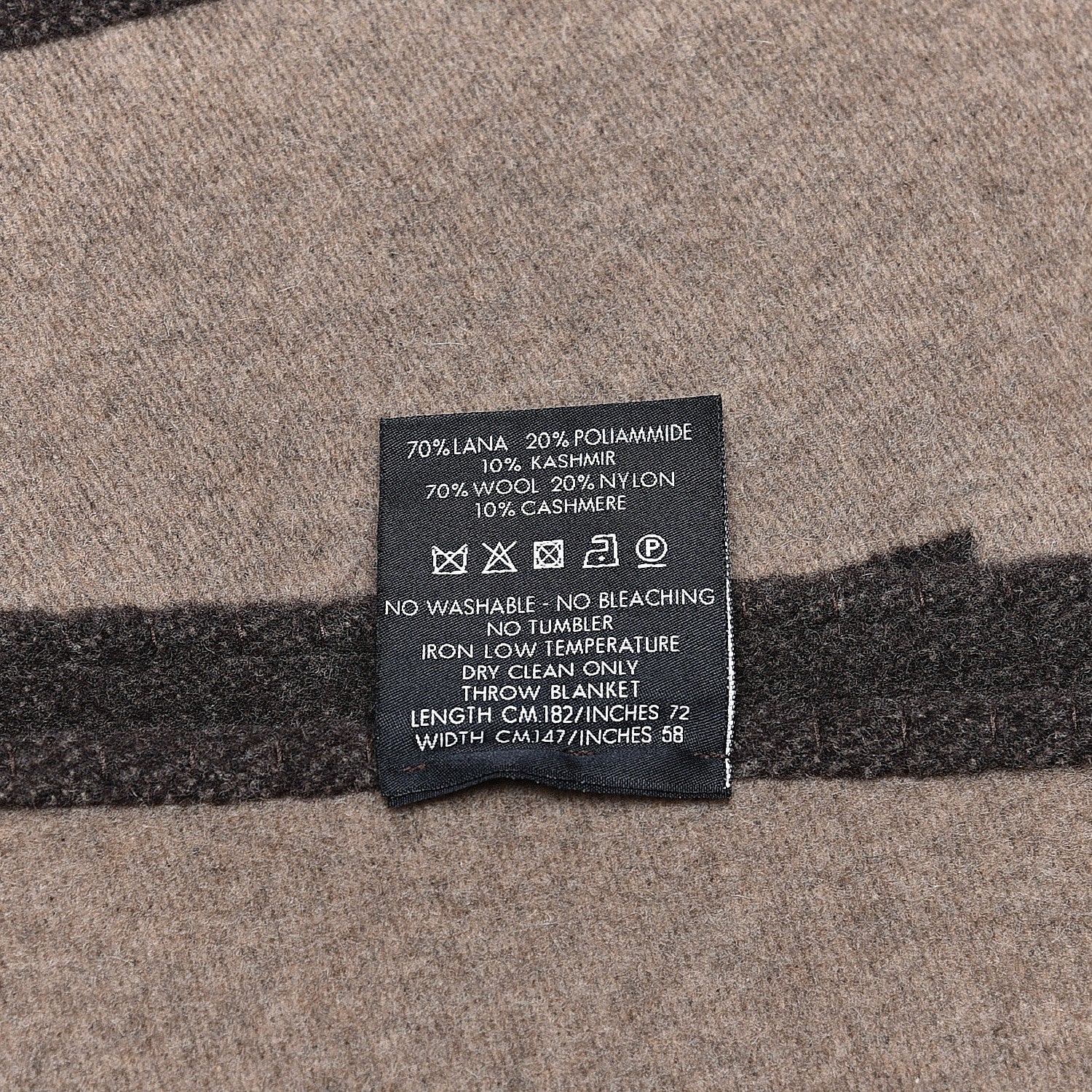 Gucci Wool Cashmere GG Monogram Blanket Dark Brown 2 of 3