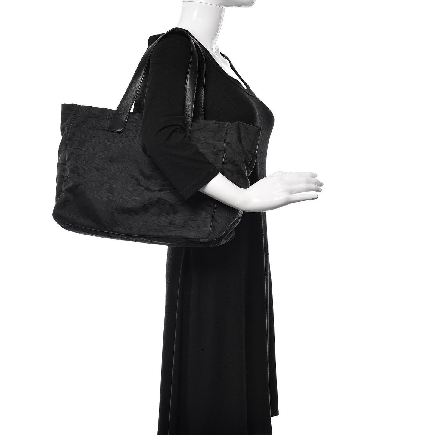 Nylon Large Travel Tote Black