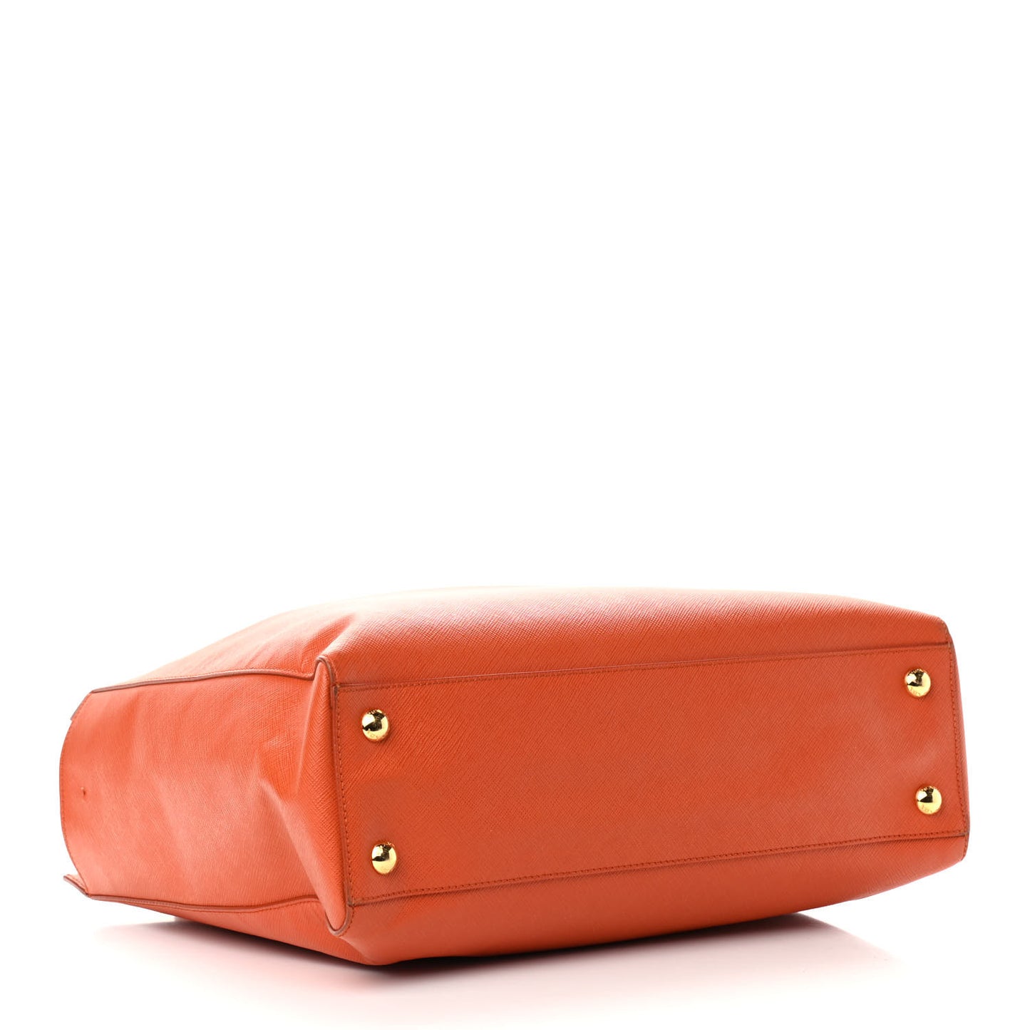 Saffiano Lux Double Handle Shopping Tote Papaya