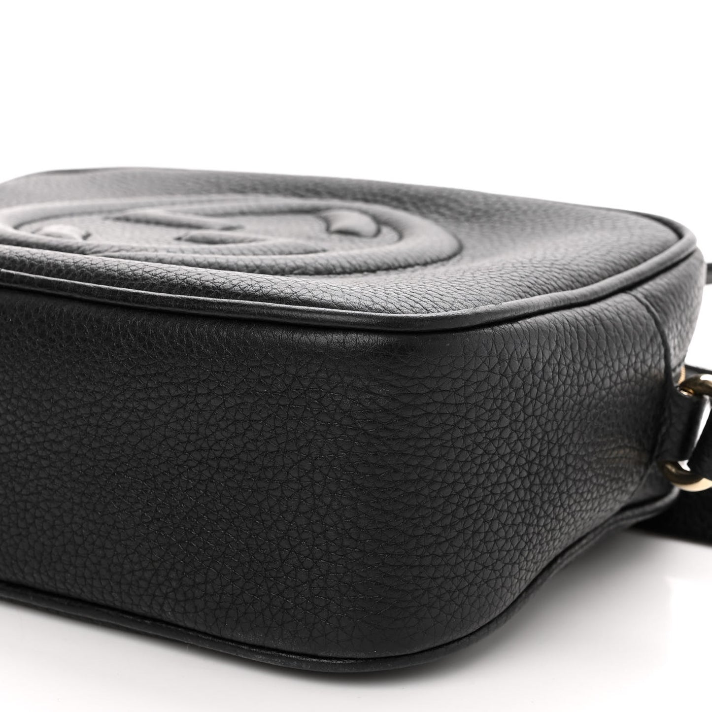 Pebbled Calfskin Small Soho Disco Bag Black