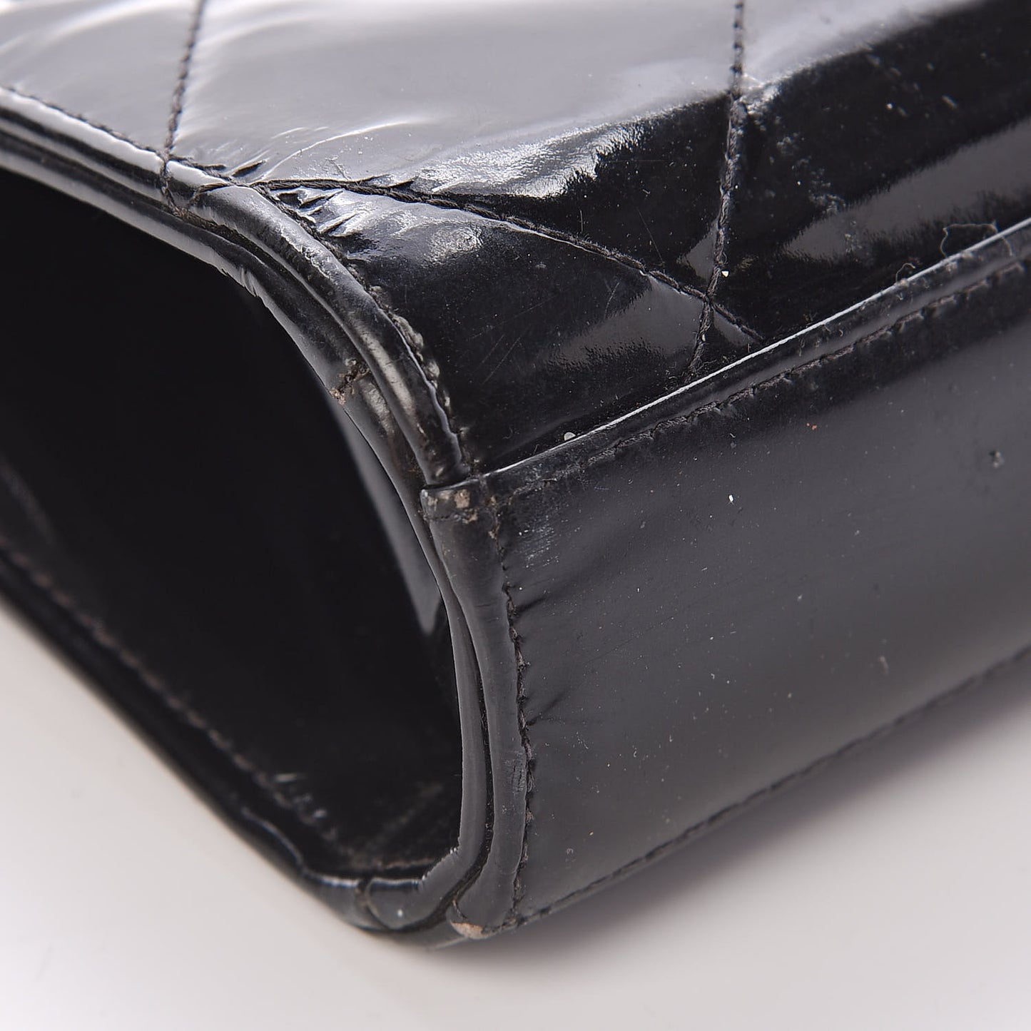 Patent Quilted Briefcase Laptop Bag Black