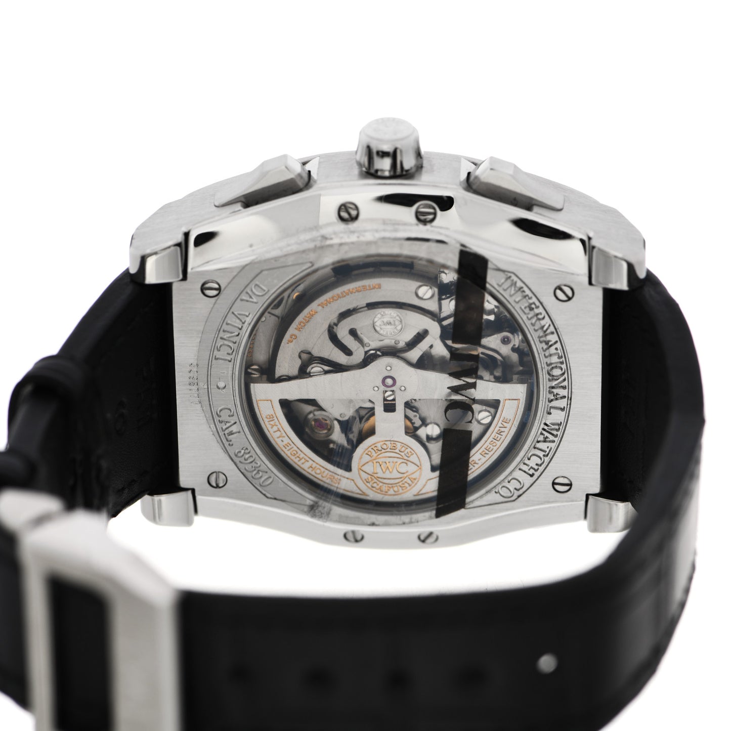 Stainless Steel Alligator 43mm Da Vinci Chronograph Automatic Watch Black IW376403