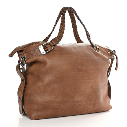 Gucci Calfskin Large Bamboo Bar Shoulder Bag Light Brown 3 of 13