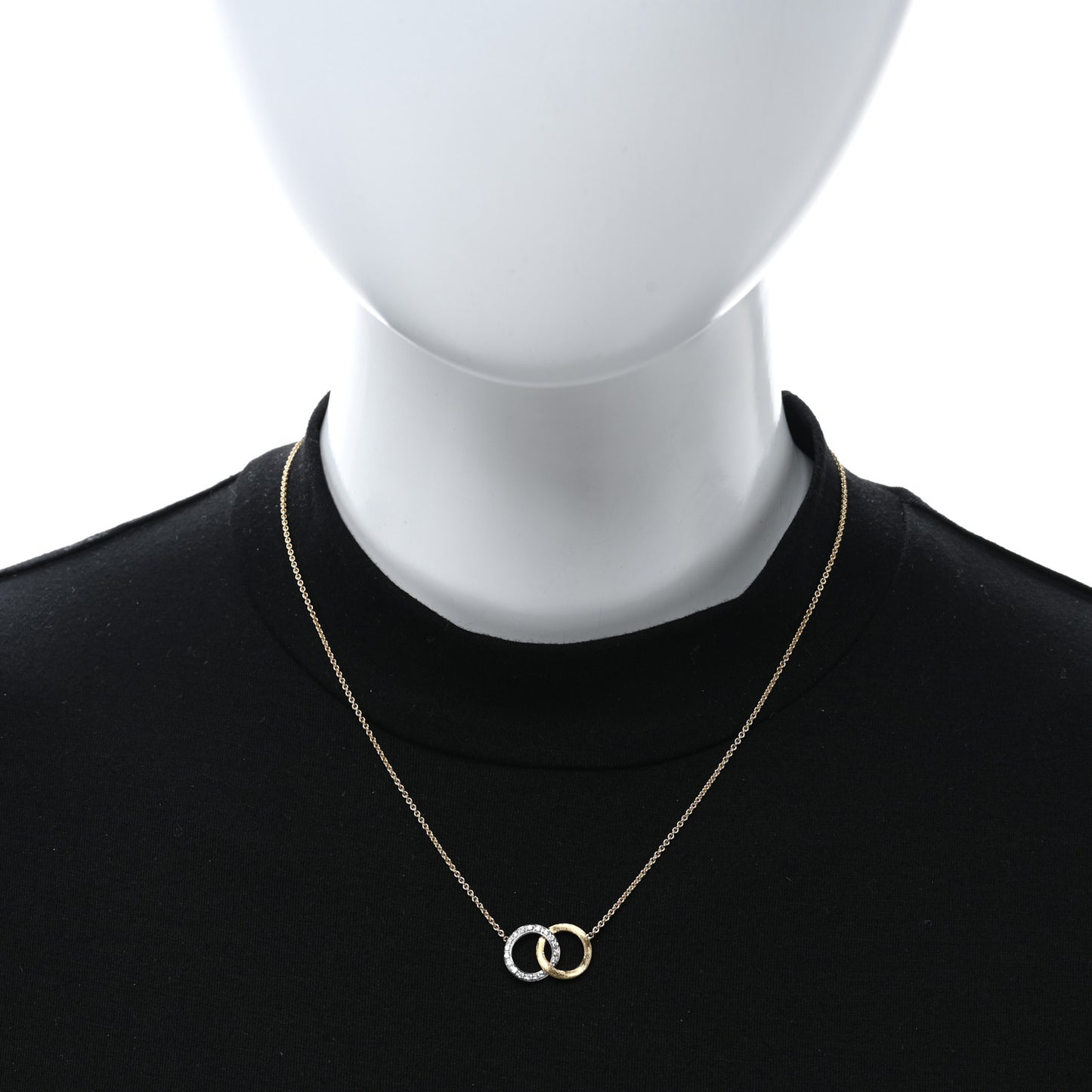 18K Yellow White Gold Diamond Jaipur Link Pendant Necklace