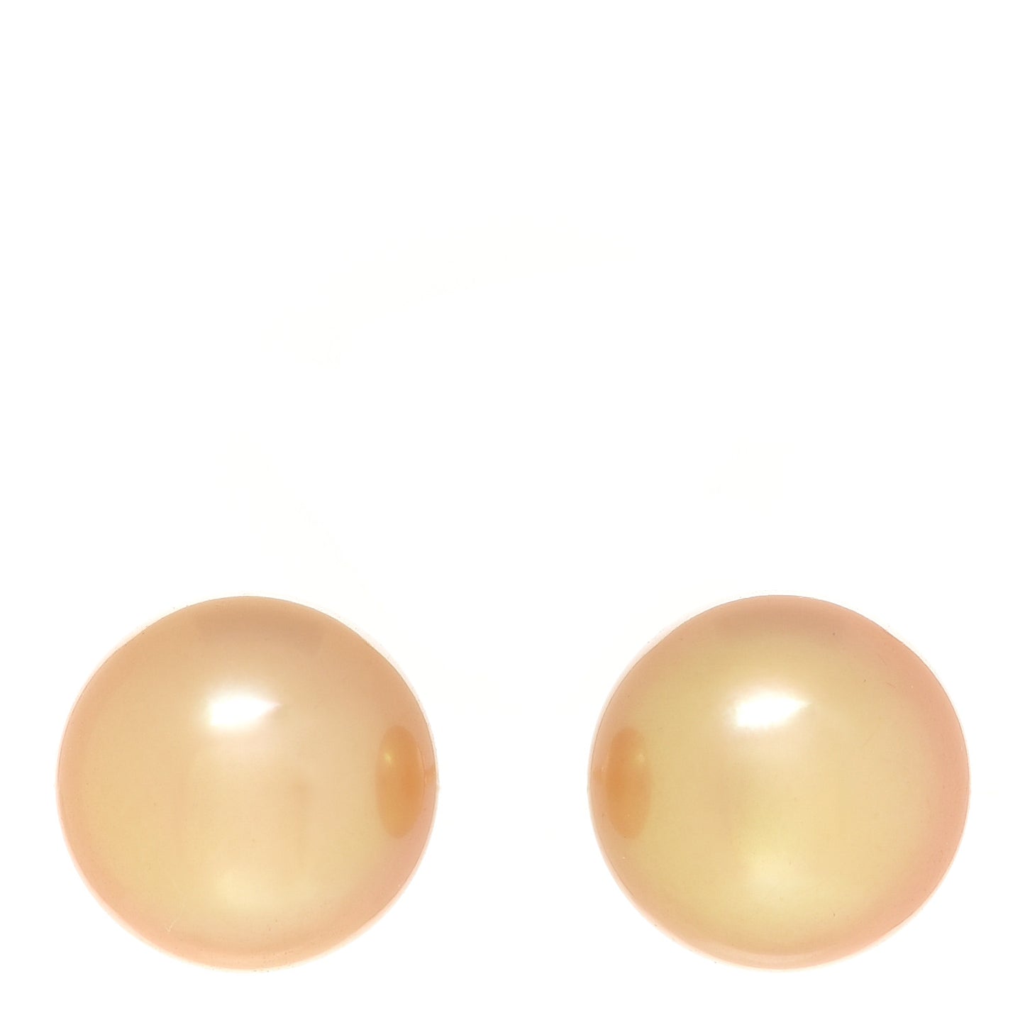18K Yellow Gold Golden South Sea Pearl 9mm Stud Earrings
