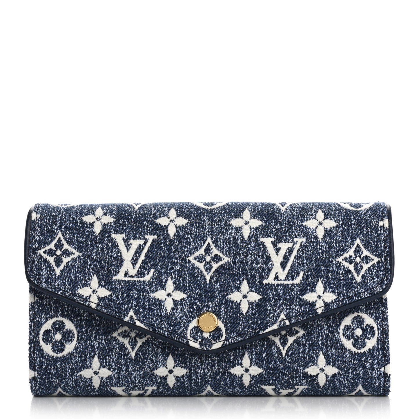 Monogram Jacquard Denim Sarah Wallet Bleu