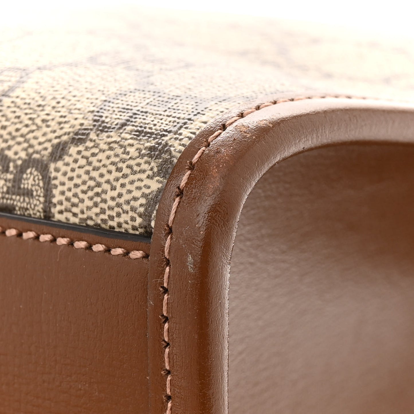 GG Supreme Monogram Azalea Calfskin Small Retro Interlocking G Tote Bag Beige Ebony Brown Sugar