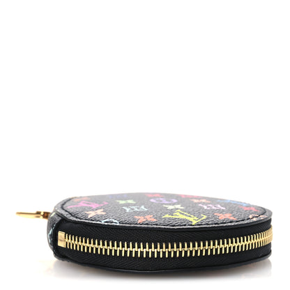 Louis Vuitton LV x TM Monogram Multicolor Marellini Round Coin Purse Black 4 of 6