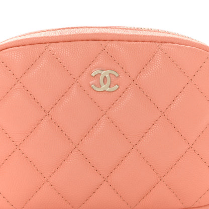 Chanel Caviar Quilted Small Curvy Pouch Cosmetic Case Light Orange 8 of 9
