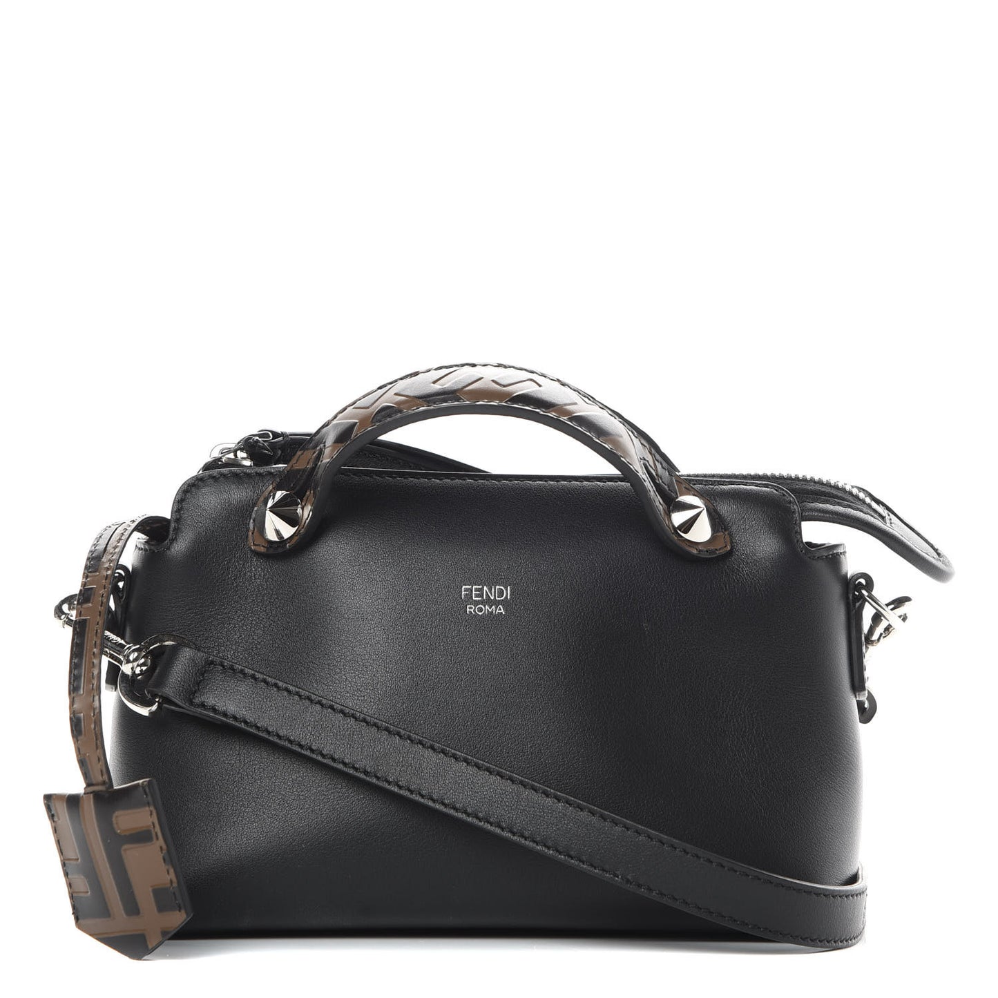 Vitello Dolce Bi-Color FF 1974 Embossed Mini By The Way Boston Bag Black Maya