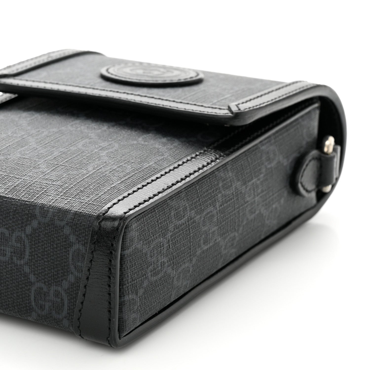 Gucci GG Supreme Monogram Azalea Calfskin Mini Retro Interlocking G Crossbody Bag Black 10 of 10