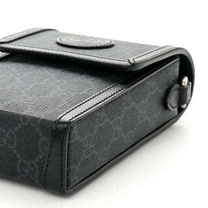 Gucci GG Supreme Monogram Azalea Calfskin Mini Retro Interlocking G Crossbody Bag Black 10 of 10