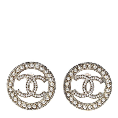 Chanel Pearl CC Round Earrings Gold 1 of 5
