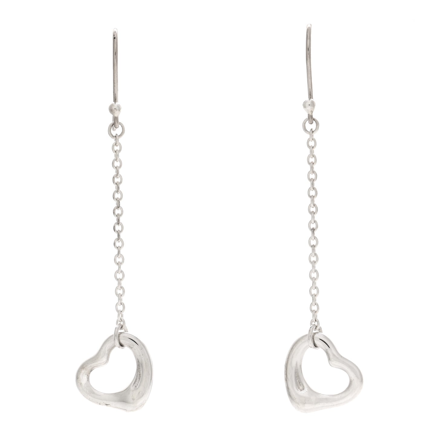 Sterling Silver Elsa Peretti Open Heart Drop Earrings