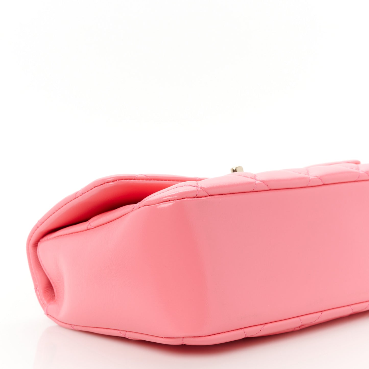 Shiny Lambskin Quilted Coco Trip Flap Bag Pink