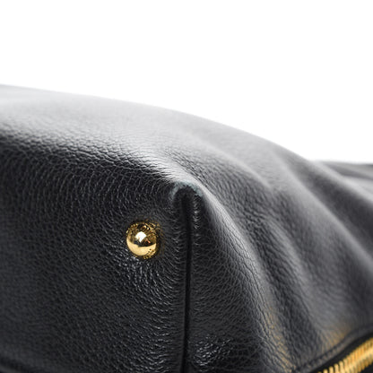 Miu Miu Goatskin Madras Zip Tote Black 11 of 15