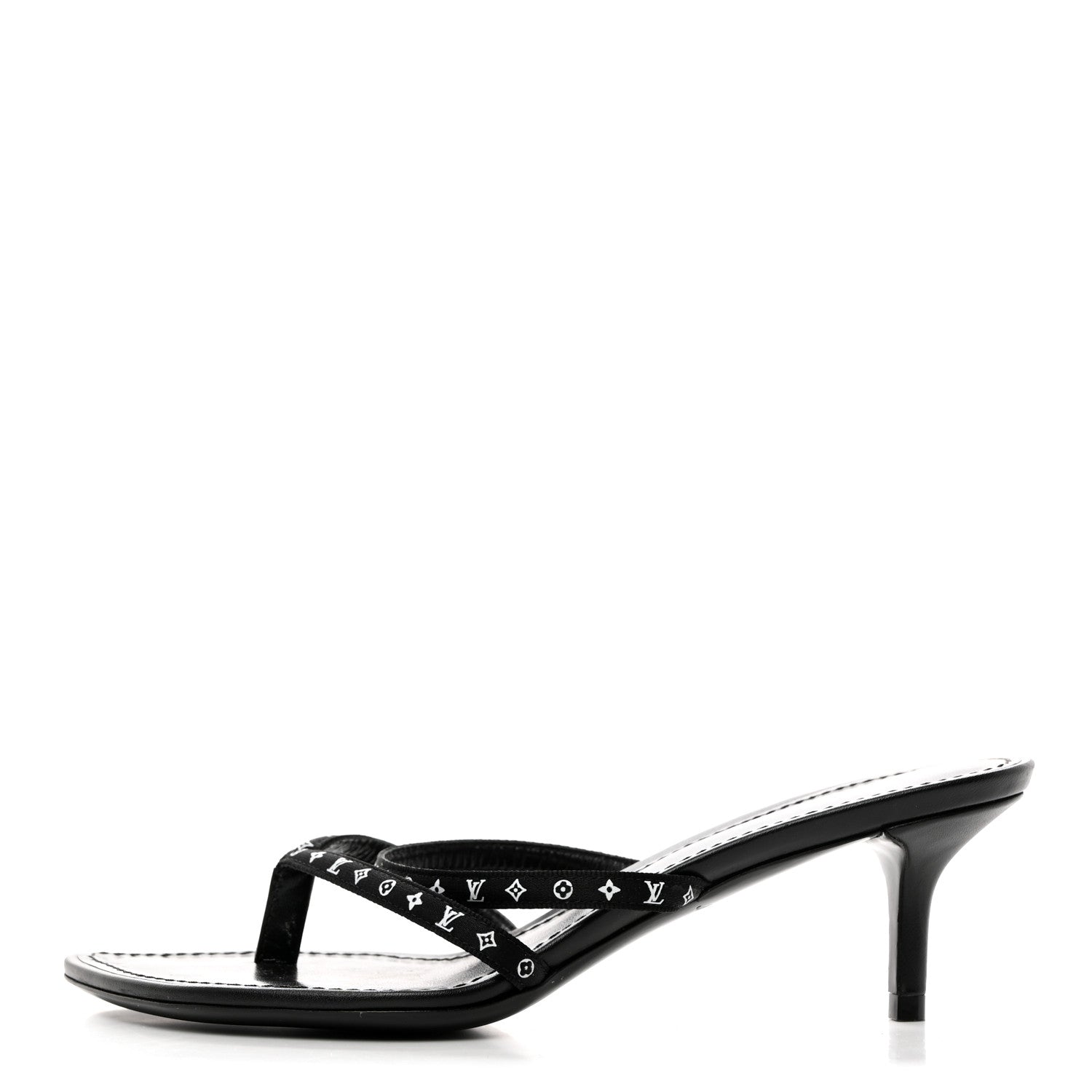 Louis Vuitton Satin Calfskin Citizen Thong Sandal 36 Black 1 of 7