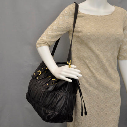Prada Nappa Leather Gaufre Tote Nero Black 2 of 11