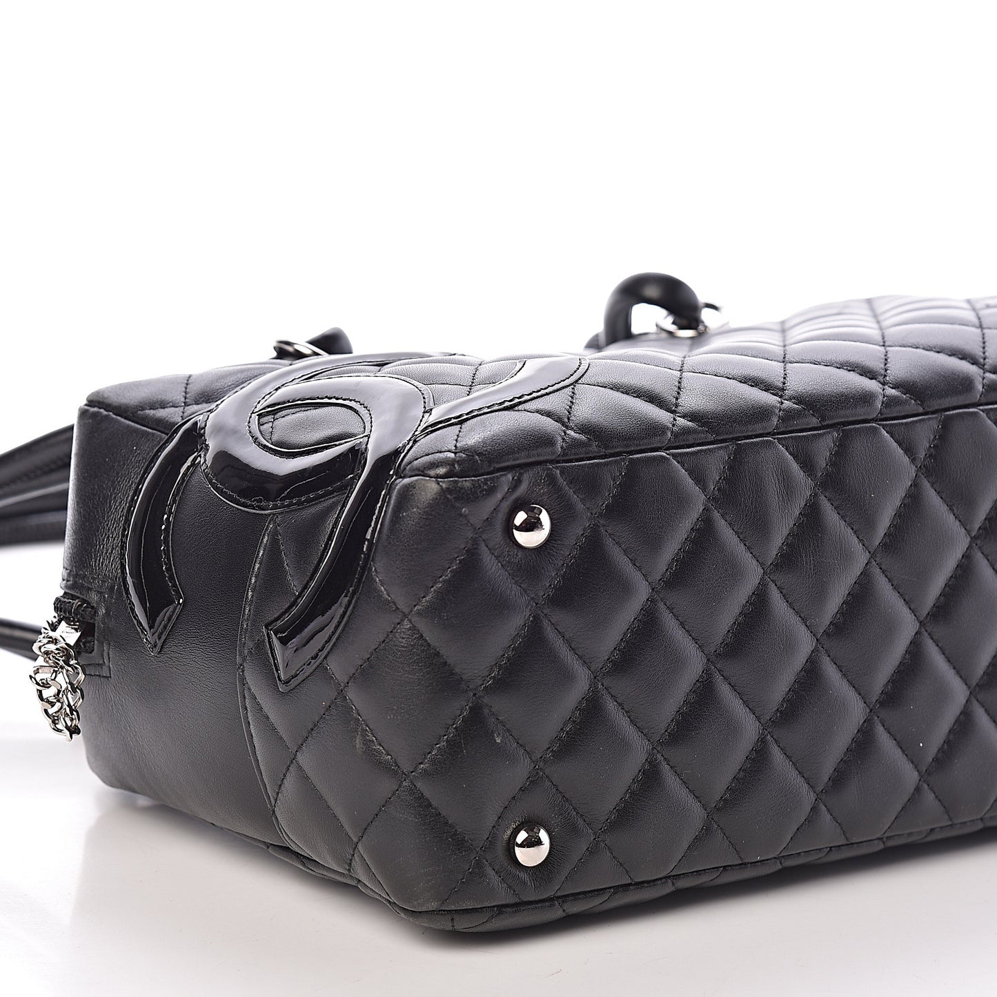 Calfskin Quilted Large Cambon Bowler Black
