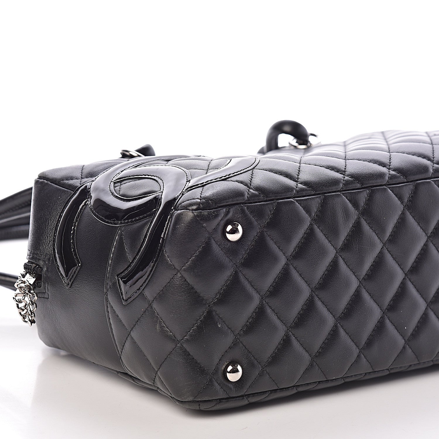 Chanel Calfskin Quilted Large Cambon Bowler Black 8 of 9