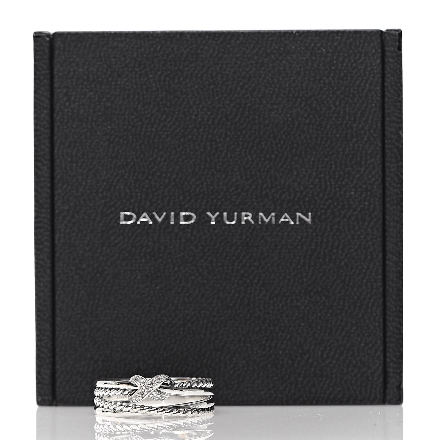 Sterling Silver Diamond X Crossover Ring 58 8.25