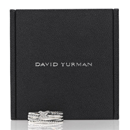 David Yurman Sterling Silver Diamond X Crossover Ring 58 8.25 5 of 5