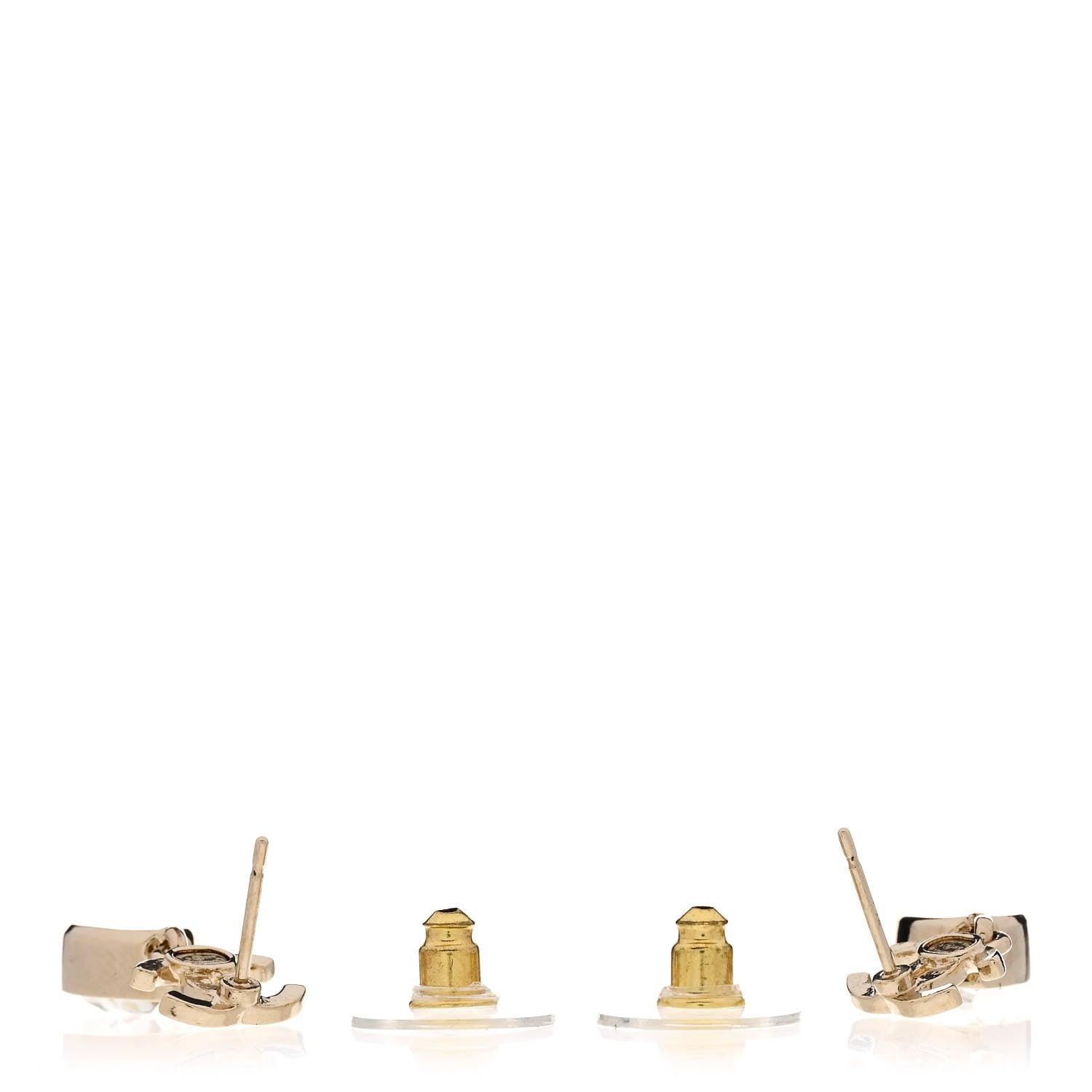 Chanel Crystal CC Tear Drop Earrings Gold 3 of 5