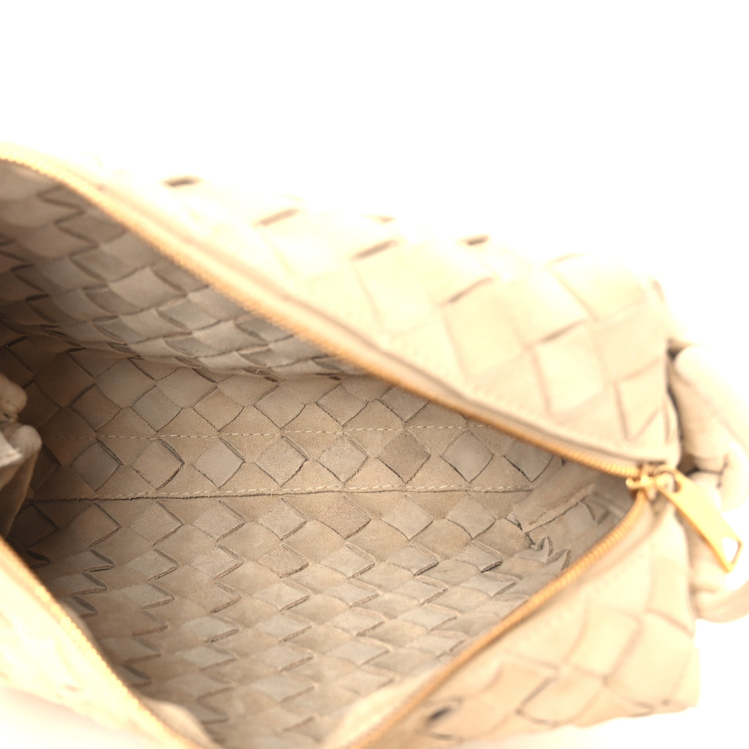 Bottega Veneta Suede Intrecciato Small Loop Camera Bag Sand