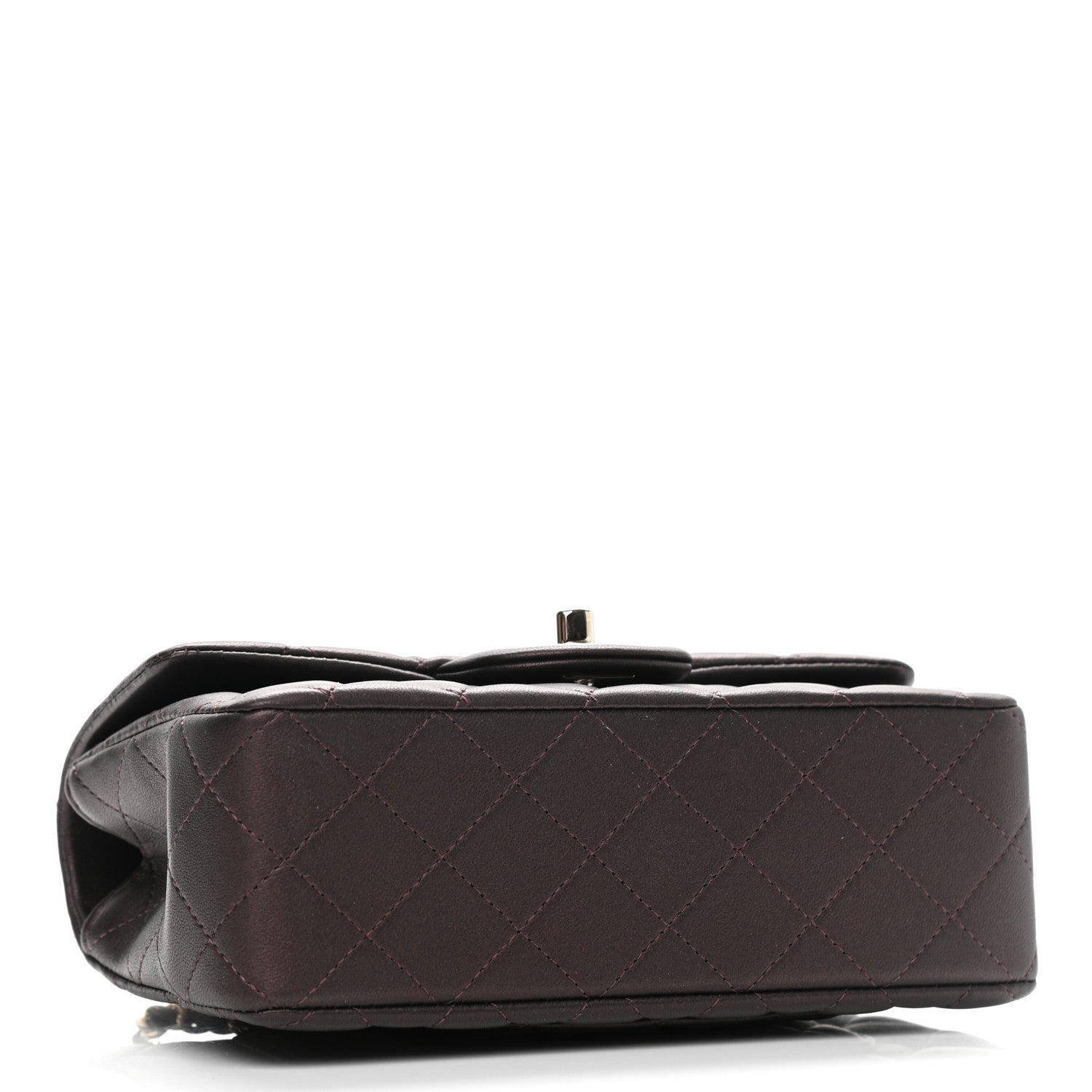 Chanel Iridescent Lambskin Quilted Mini Top Handle Rectangular Flap Burgundy 4 of 10