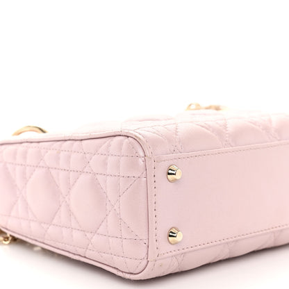 Christian Dior Metallic Lambskin Cannage Mini Lady Dior Lotus 8 of 10