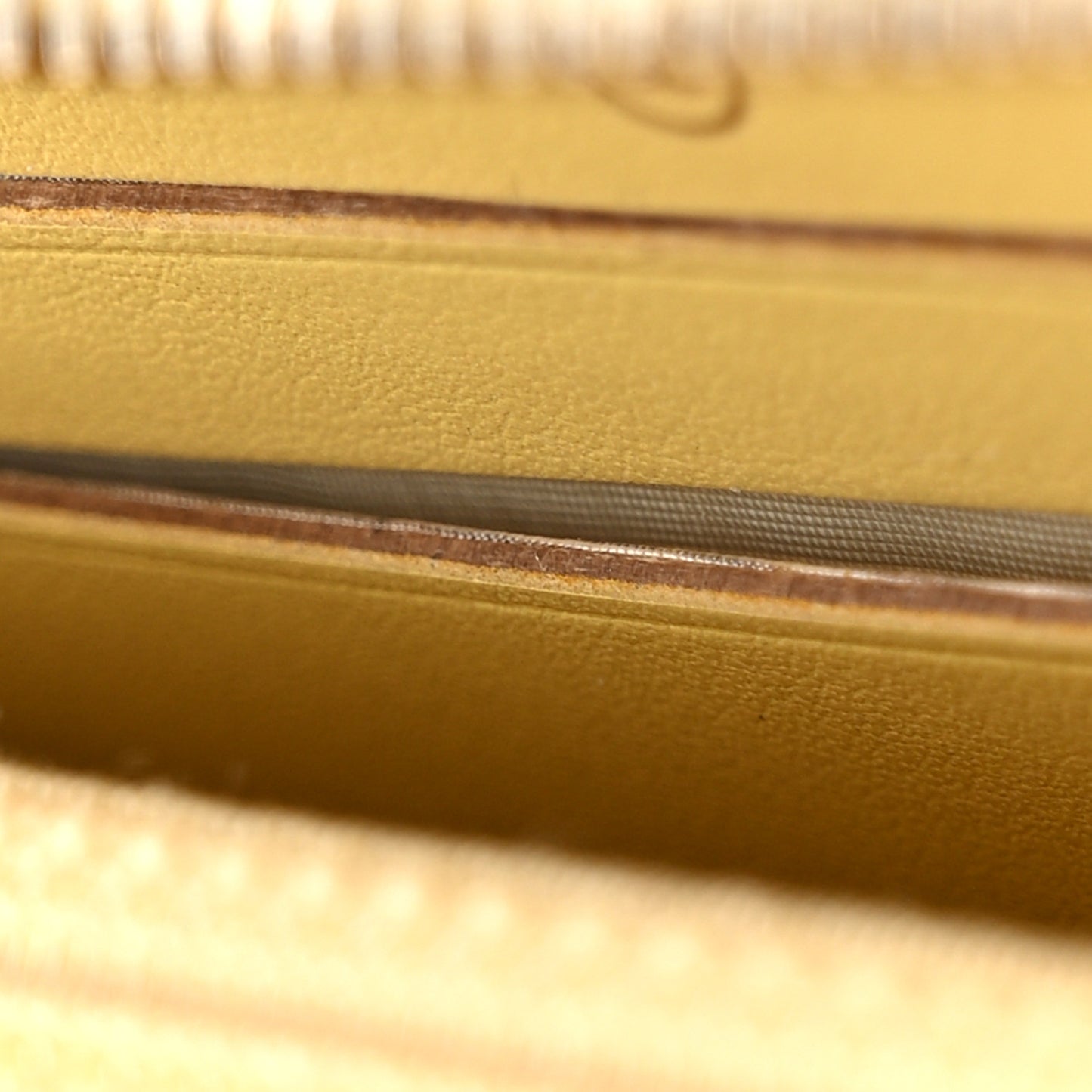 Iridescent Caviar Quilted Medium Zip Around Wallet Yellow