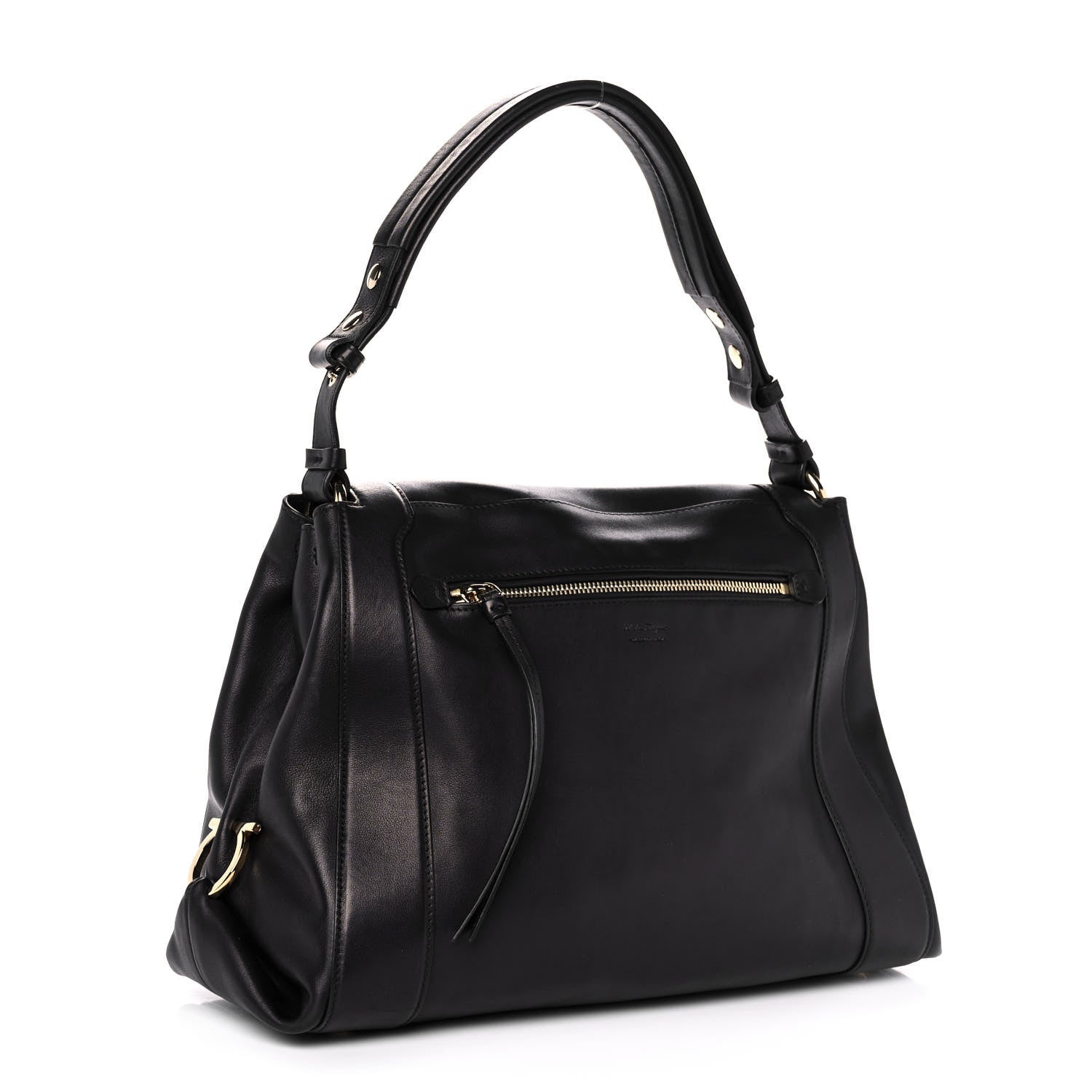 Salvatore Ferragamo Calfskin Sofia Shoulder Bag Black 2 of 11