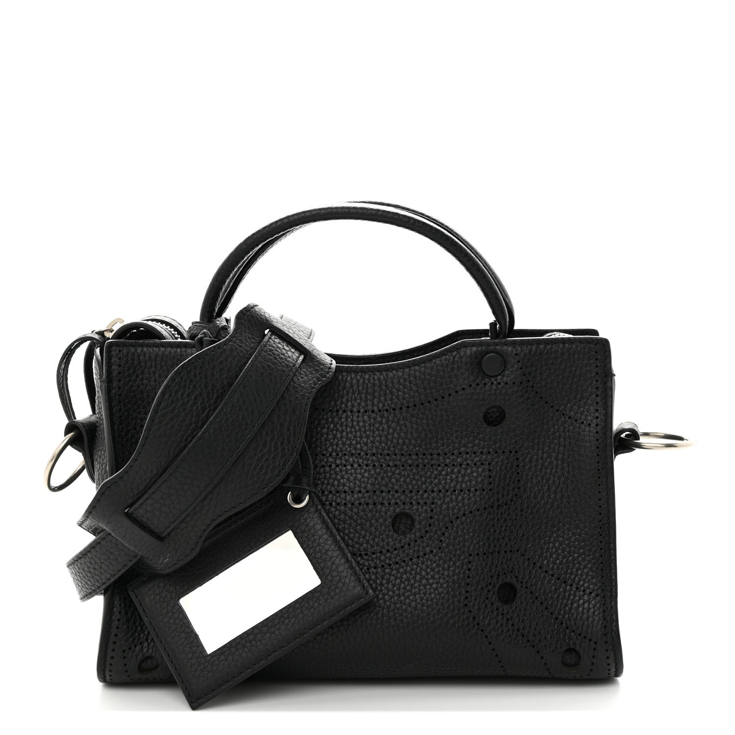 Balenciaga Veau Grana Perforated Blackout Hardware Nano City Black 1 of 11