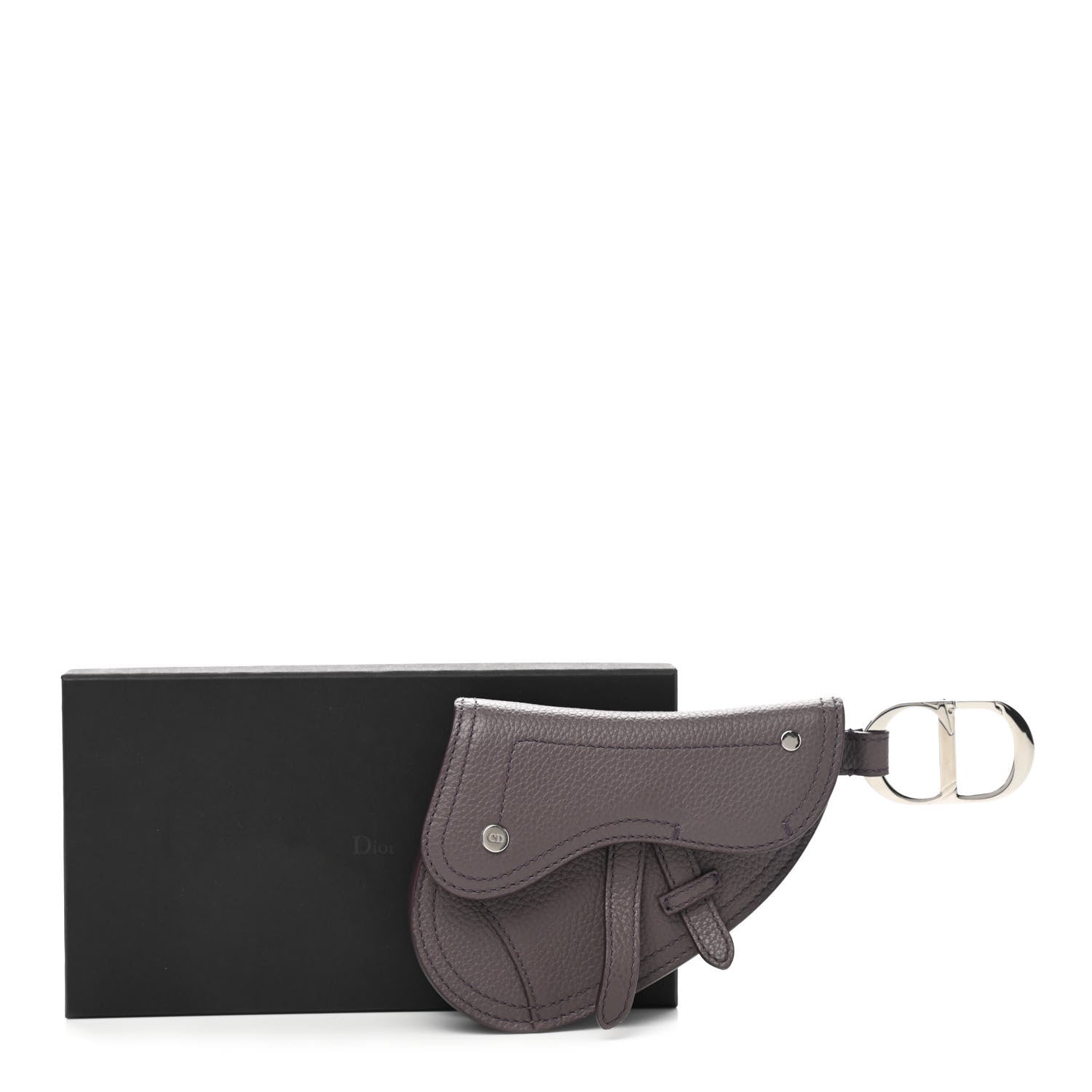 Christian Dior Grained Calfskin Saddle Key Ring Warm Taupe 7 of 7