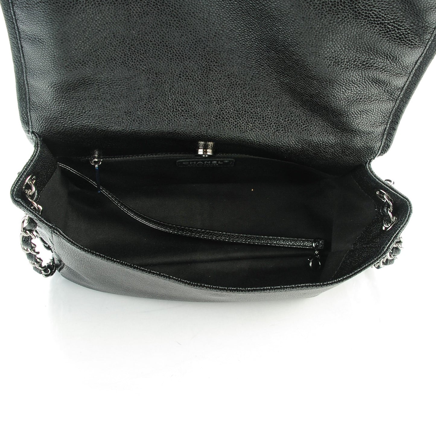 Grained Calfskin Medium Natural Beauty Messenger Black